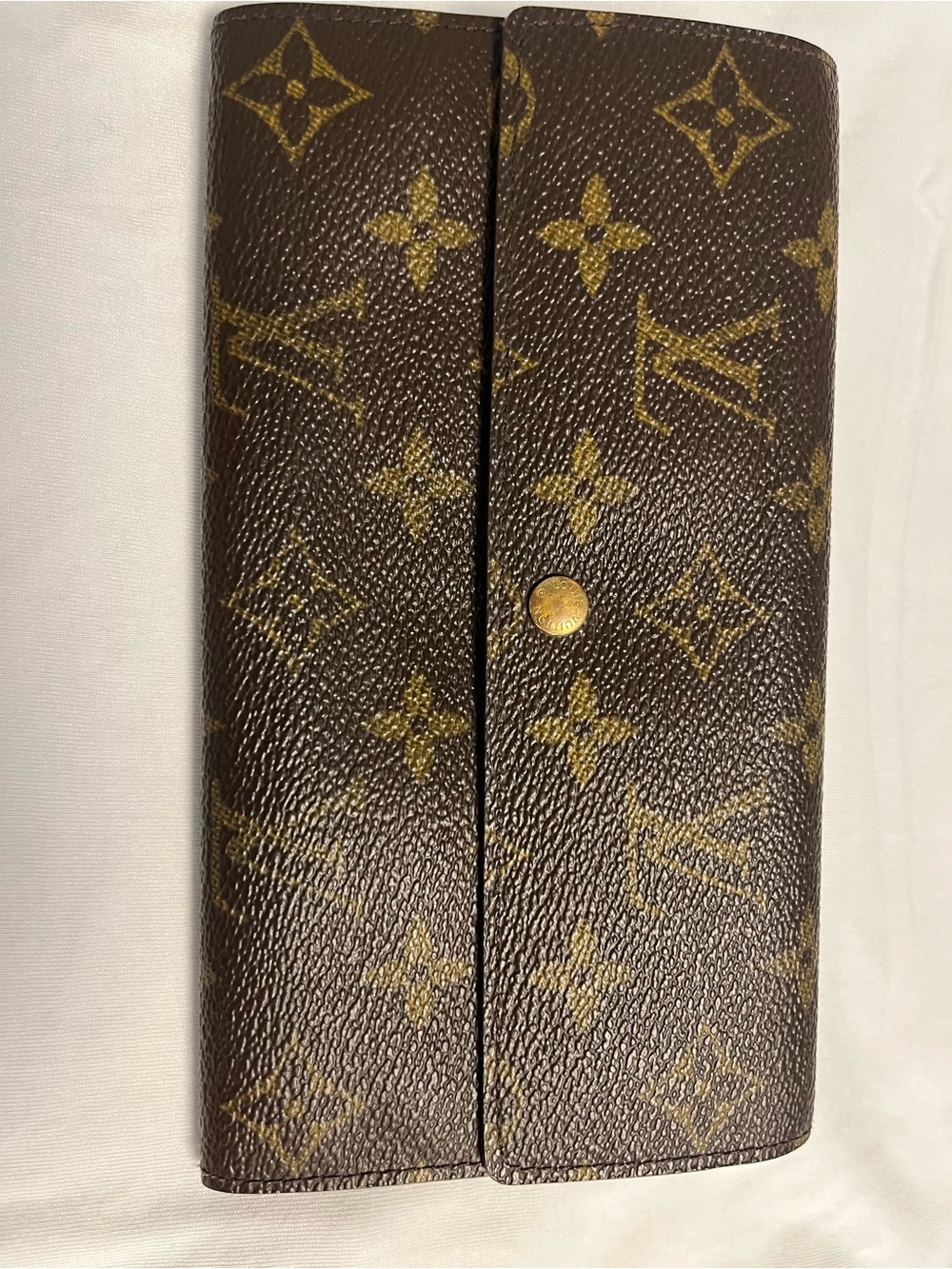 Louis Vuitton Monogram Canvas Long Wallet in Brown and Gold